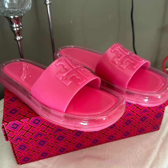 Tory Burch buckle bubble jelly slide sandals - Picture 2 of 6